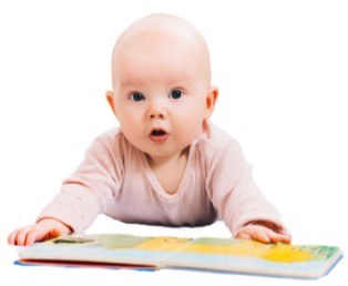 baby with book